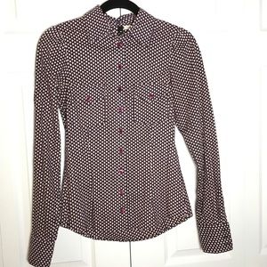 NWOT H&M Abstract Polka Purple Button Down
